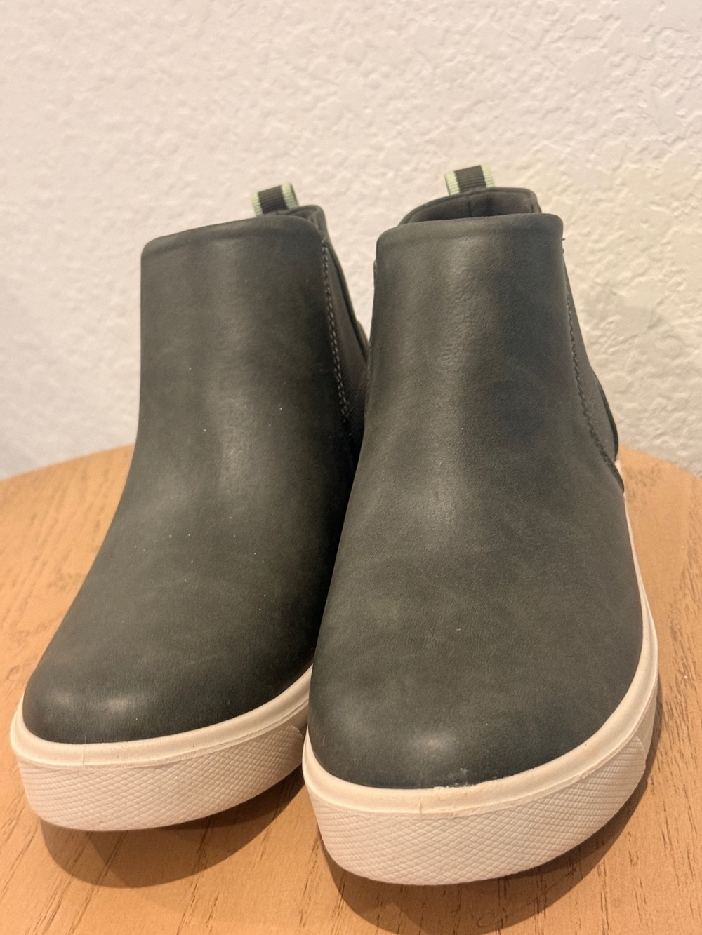 Ryka Women's Slip-On Sneakers in Dark Green with White Sole
